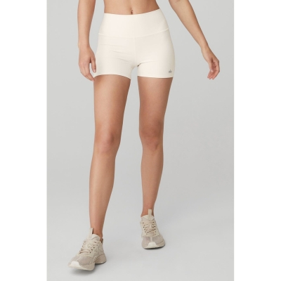 Alo Yoga 3" High-Taille Airlift Kurze Hose Damen Weiß | PNRKEJ042