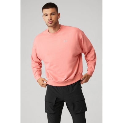 Alo Yoga Accolade Crew Neck Oberbekleidung Herren Rosa | XCBMWR234