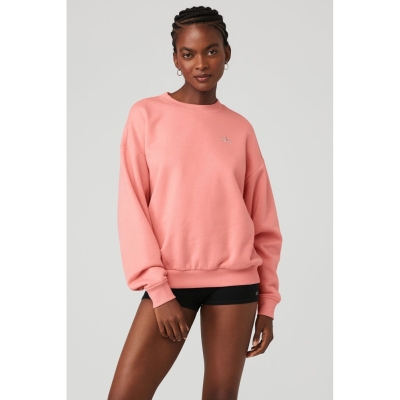 Alo Yoga Accolade Crew Neck Pullover Damen Rosa | KZIPYA271