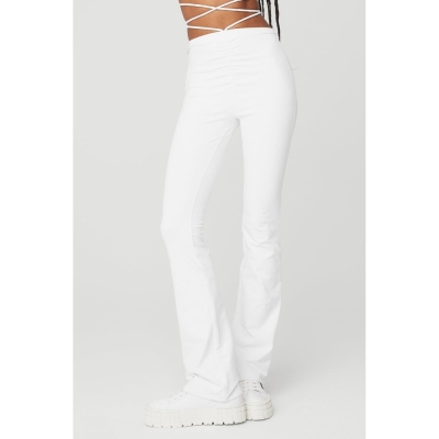 Alo Yoga Airbrush High-Taille Cinch Flare Leggings Damen Weiß | YQULGM160