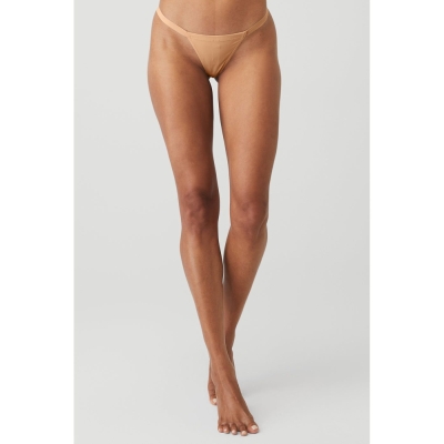 Alo Yoga Airbrush Invisible String Tanga Unterwäsche Damen Champagne | FUMTEQ958