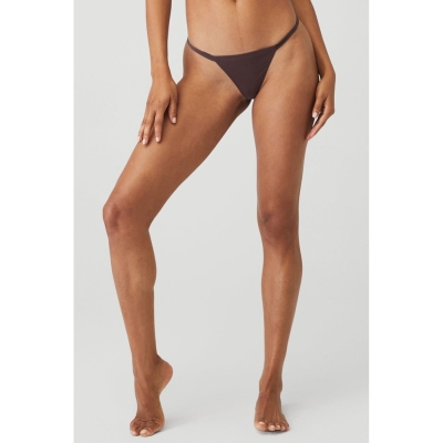 Alo Yoga Airbrush Invisible String Tanga Unterwäsche Damen Lila Grau | OVLEJI435