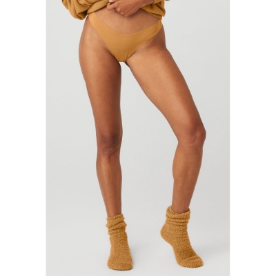 Alo Yoga Airbrush Invisible Tanga Unterwäsche Damen Toffee | JWCFQM825