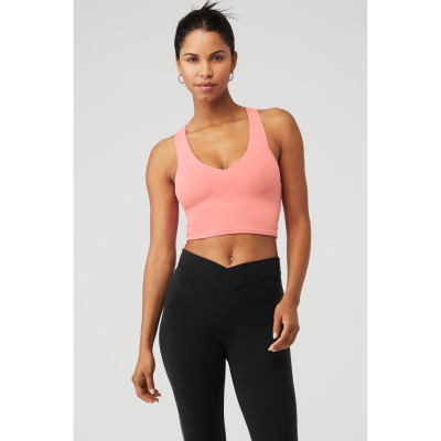 Alo Yoga Airbrush Real Muskelshirt Damen Rosa | OSLNTF892