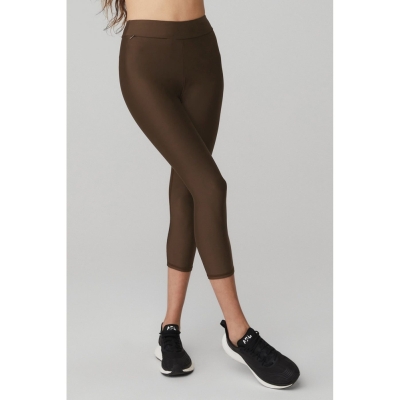 Alo Yoga Airlift High-Taille Conceal-Zip Caprihose Damen Kaffee | IGUMYQ179