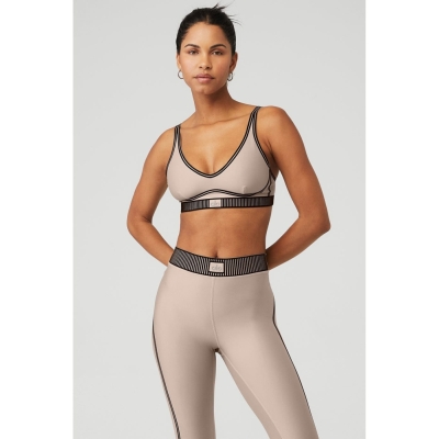 Alo Yoga Airlift Line Up BHs Damen Grau Braun | EQOASH267