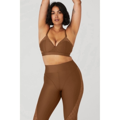 Alo Yoga Airlift Mesh Celeste BHs Damen Braun | ACRYVQ749