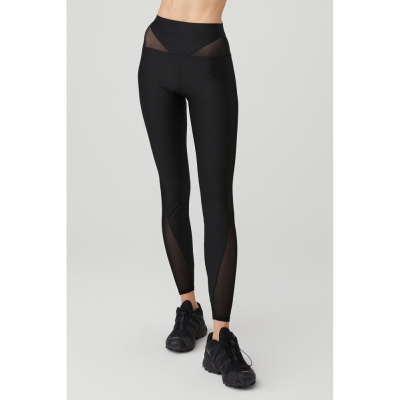 Alo Yoga Airlift Mesh High-Taille Allure Leggings Damen Schwarz | IVMAEO845