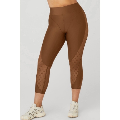 Alo Yoga Airlift Mesh High-Taille Celeste Caprihose Damen Braun | NFSACY241