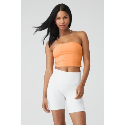 Alo Yoga Alosoft Convertible Sunkissed Bandeau Muskelshirt Damen Orange | GLSVUO706