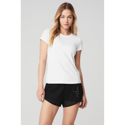 Alo Yoga Alosoft Finesse Tee Short Sleeve Damen Weiß | KNRPIC329