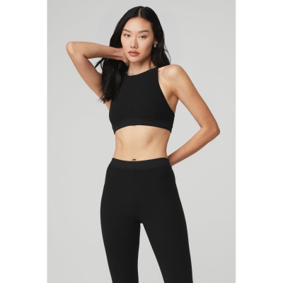 Alo Yoga Alosoft Iconic 90's BHs Damen Schwarz | OPYCLH457