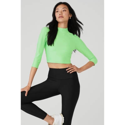 Alo Yoga Archer Fitted Long Sleeve Damen Grün | RGVKZL578