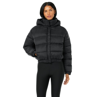 Alo Yoga Aspen Love Puffer Jacke Damen Schwarz | PLMQGI846