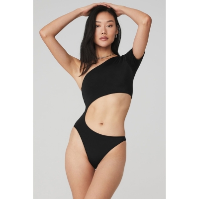 Alo Yoga Body Wave One Piece Bodys Damen Schwarz | GKVPXT293