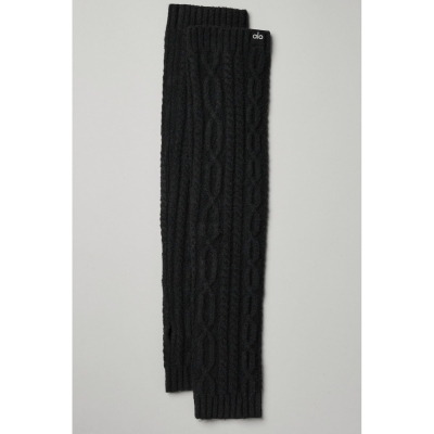 Alo Yoga Cable Knit Arm Warmers Handschuhe Damen Schwarz | LCIMBR945