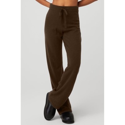 Alo Yoga Cashmere High-Taille Jet Set Weite Leg Hose Damen Kaffee | HICXDZ687