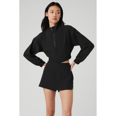 Alo Yoga Clubhouse Jacke Damen Schwarz | AKXLQO906