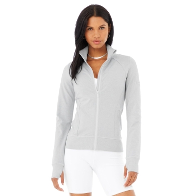 Alo Yoga Contour Jacke Damen Grau | SOCDWB938