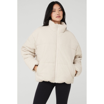 Alo Yoga Corduroy Stage Puffer Jacke Damen Beige | FTLJHG315