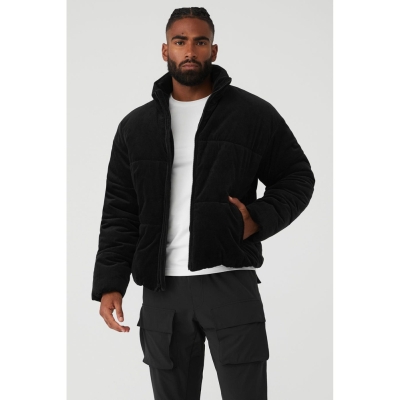 Alo Yoga Corduroy Stage Puffer Oberbekleidung Herren Schwarz | RBFSYP526