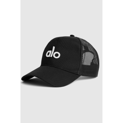 Alo Yoga District Trucker Hüte Damen Schwarz Weiß | LOUXVS924