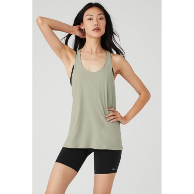 Alo Yoga Don't Get It Twisted Muskelshirt Damen Grau | OTHZDM901