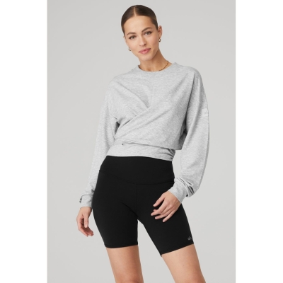 Alo Yoga Dreamy Wrap Pullover Damen Grau | QLWFGS528