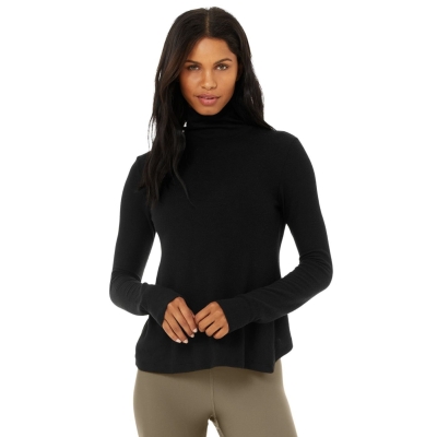 Alo Yoga Embrace Long Sleeve Damen Schwarz | YEBQNV405