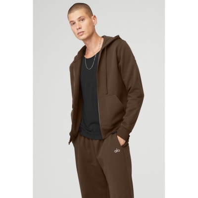 Alo Yoga Everyday Full Zip Oberbekleidung Herren Kaffee | SBCRTF169