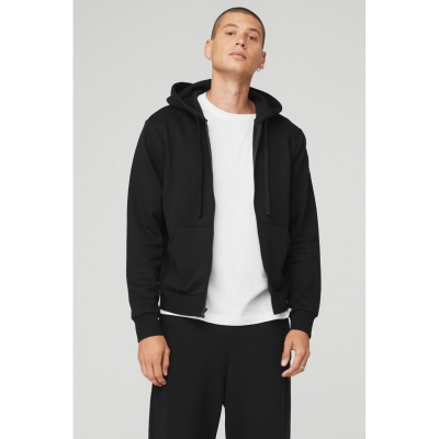 Alo Yoga Everyday Full Zip Oberbekleidung Herren Schwarz | YFHELO956