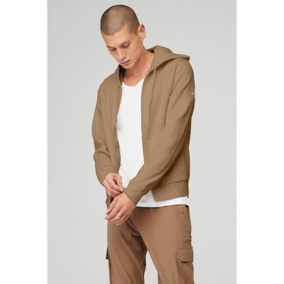 Alo Yoga Everyday Full Zip Oberbekleidung Herren Braun | ZVTILW654