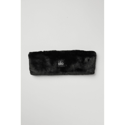 Alo Yoga Faux Fur Ear Warmers Damen Schwarz | DAEGZY103