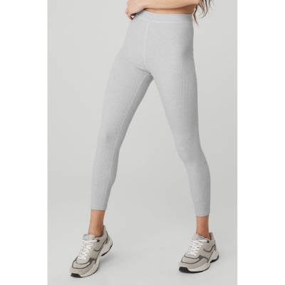 Alo Yoga Gerippt High-Taille 7/8 Blissful Leggings Damen Grau | PMAGWN741