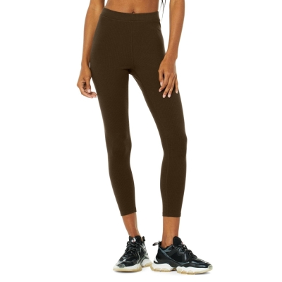 Alo Yoga Gerippt High-Taille 7/8 Blissful Leggings Damen Kaffee | PVAJEO125