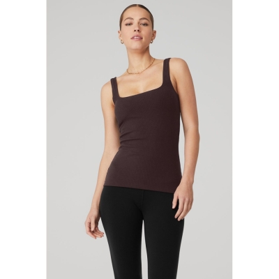 Alo Yoga Gerippt Minimalist Muskelshirt Damen Lila Grau | CBYZTO142