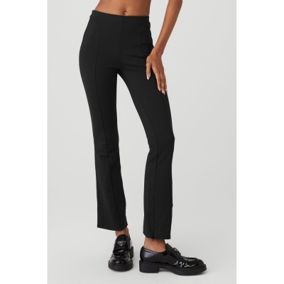 Alo Yoga High-Taille 7/8 Zip It Flare Leggings Damen Schwarz | NRFOIV569