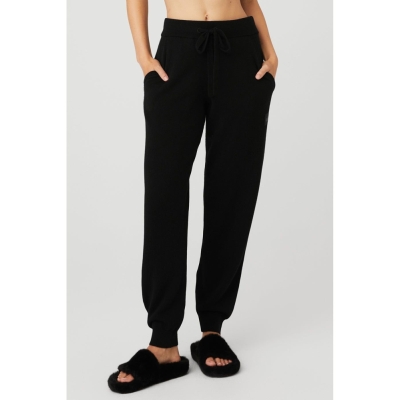 Alo Yoga High-Taille Cashmere Jet Set Hose Damen Schwarz | NPZCHJ568