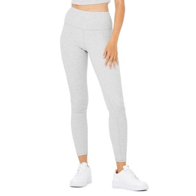 Alo Yoga High-Taille Micro Waffle LowKey Leggings Damen Grau | GWLKUT785