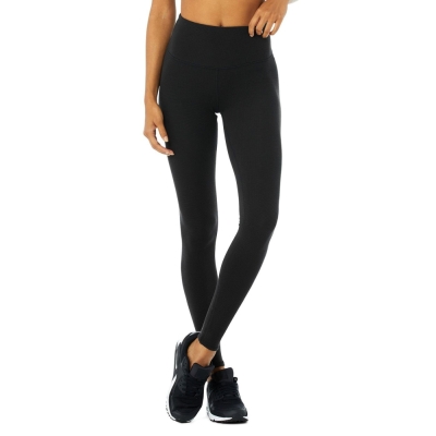 Alo Yoga High-Taille Micro Waffle LowKey Leggings Damen Schwarz | TPXSEH048