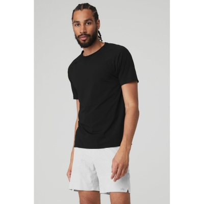 Alo Yoga Idol Performance Tee Short Sleeve Herren Schwarz | IWBZUG018