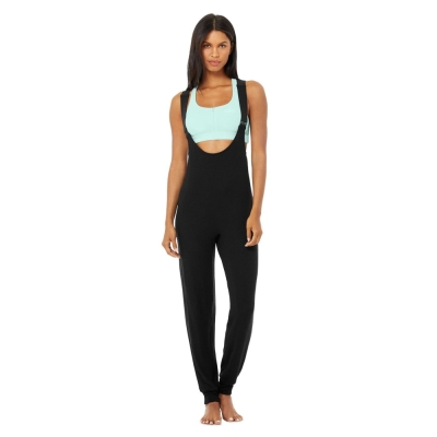 Alo Yoga Layback Jumpsuit Bodys Damen Schwarz | YGUEOJ780