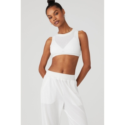 Alo Yoga Mesh All-Star Muskelshirt Damen Weiß | SIPWRF325