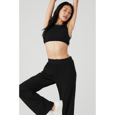 Alo Yoga Mesh All-Star Muskelshirt Damen Schwarz | VQIKPU365