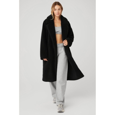 Alo Yoga Oversized Sherpa Trench Jacke Damen Schwarz | MWGFVN321