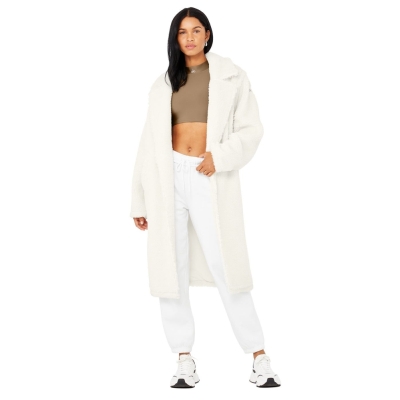 Alo Yoga Oversized Sherpa Trench Jacke Damen Weiß | RGTDHM697