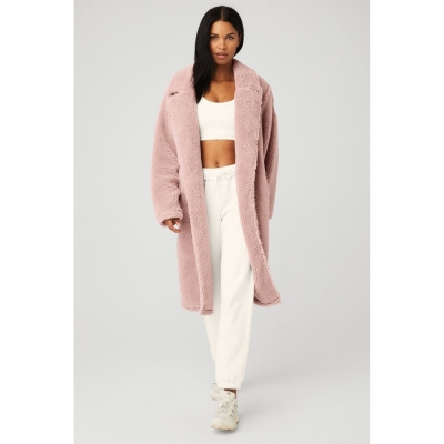 Alo Yoga Oversized Sherpa Trench Jacke Damen Grau Rosa | TKUJPA354