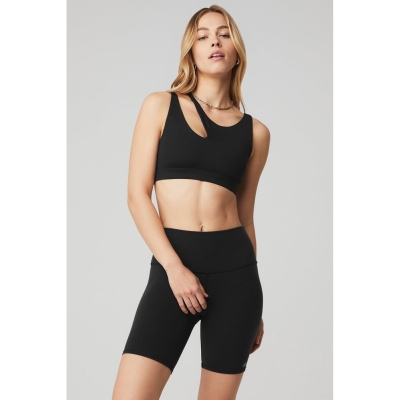 Alo Yoga Peak BHs Damen Schwarz | LHBQWU294