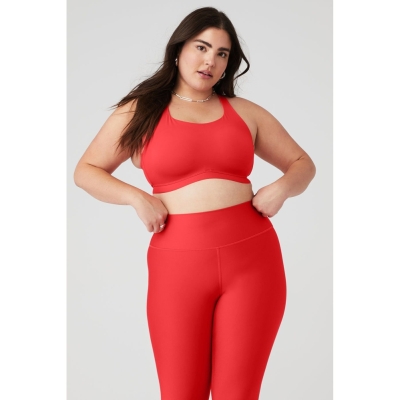 Alo Yoga Power Play High Impact BHs Damen Rot | ZIQDCN809