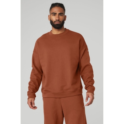 Alo Yoga Renown Heavy Weight Crew Neck Oberbekleidung Herren Rust | QMXNTF249